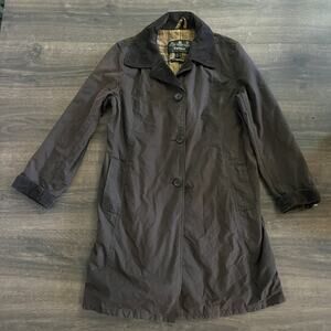 Barbour Georgina Single Breast Jacket Brown Wax Waterproof Barn Chore Coat UK 16